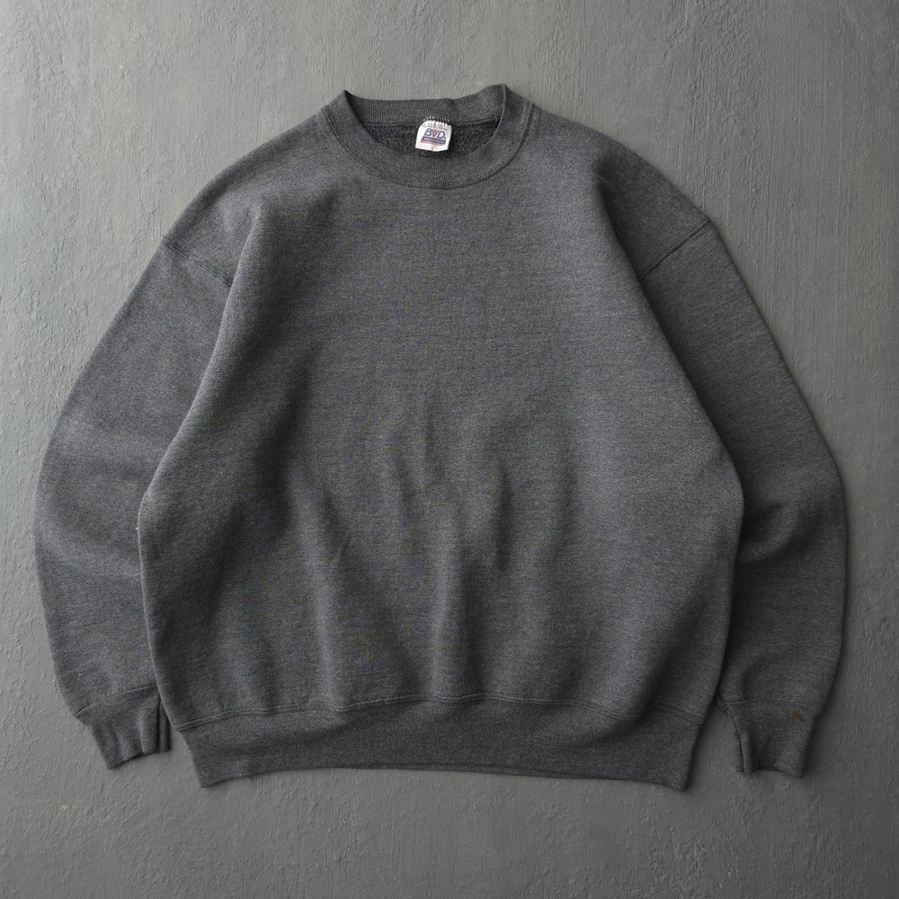 Vintage 90s BVD Grey Sweatshirt XL Made in USA Blank Pullover